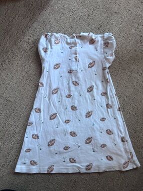 White Kids Football-Print Nightgown